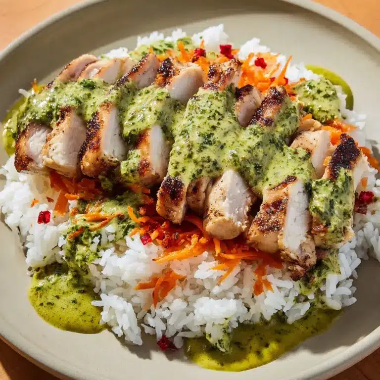 Easy Peruvian Chicken And Rice with Green Sauce Recipe