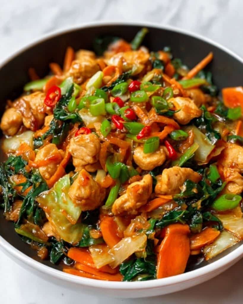 Savory Garlic Chicken and Cabbage Stir-Fry with Soy-Ginger Sauce Recipe