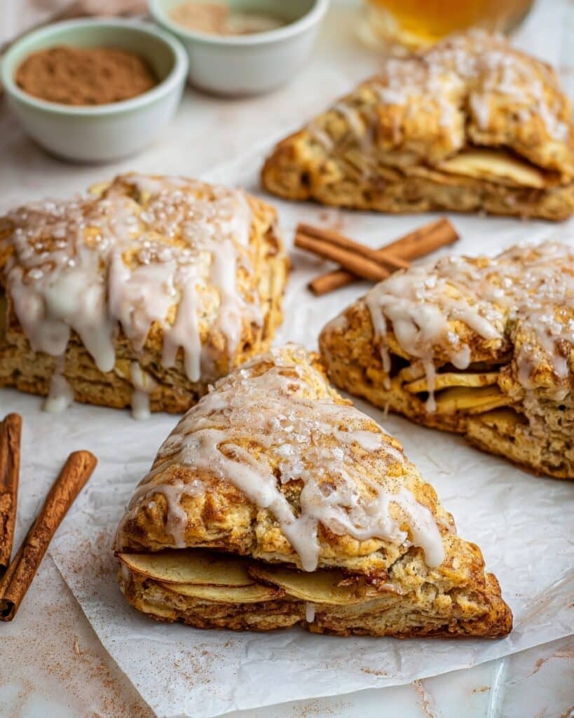 Apple Cinnamon Scones with Maple Icing Recipe