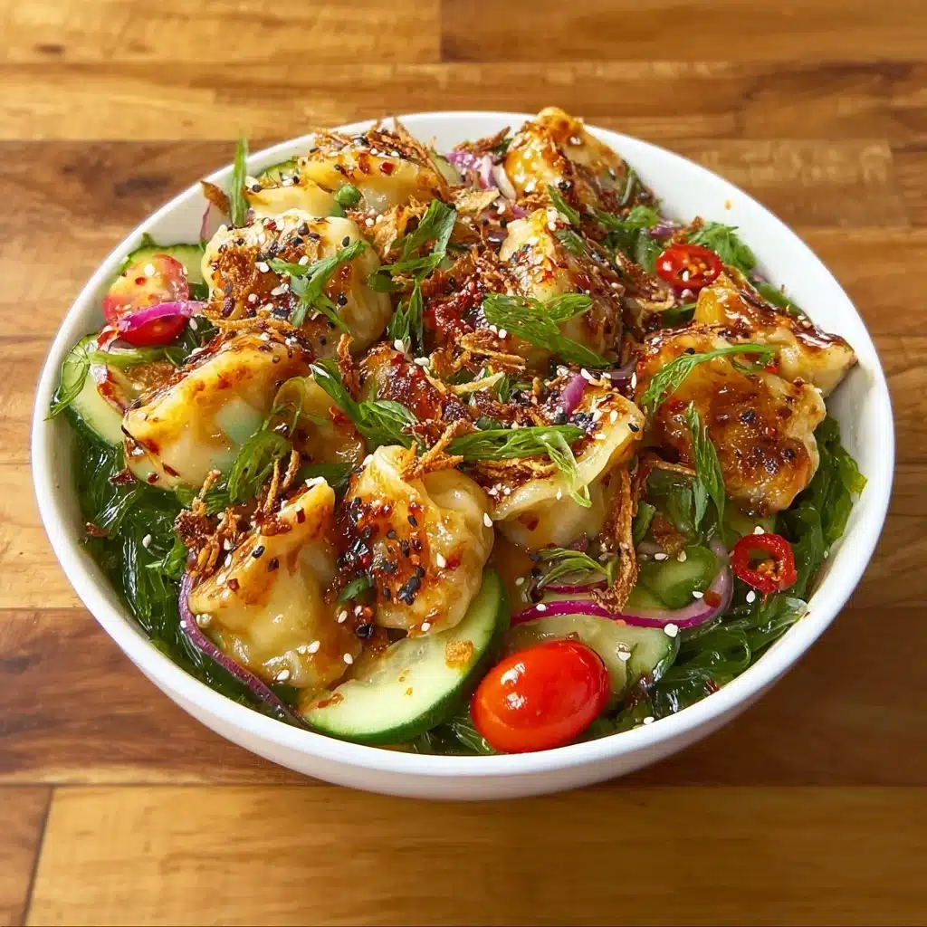 Crispy Dumpling Salad with Spicy Soy Dressing Recipe