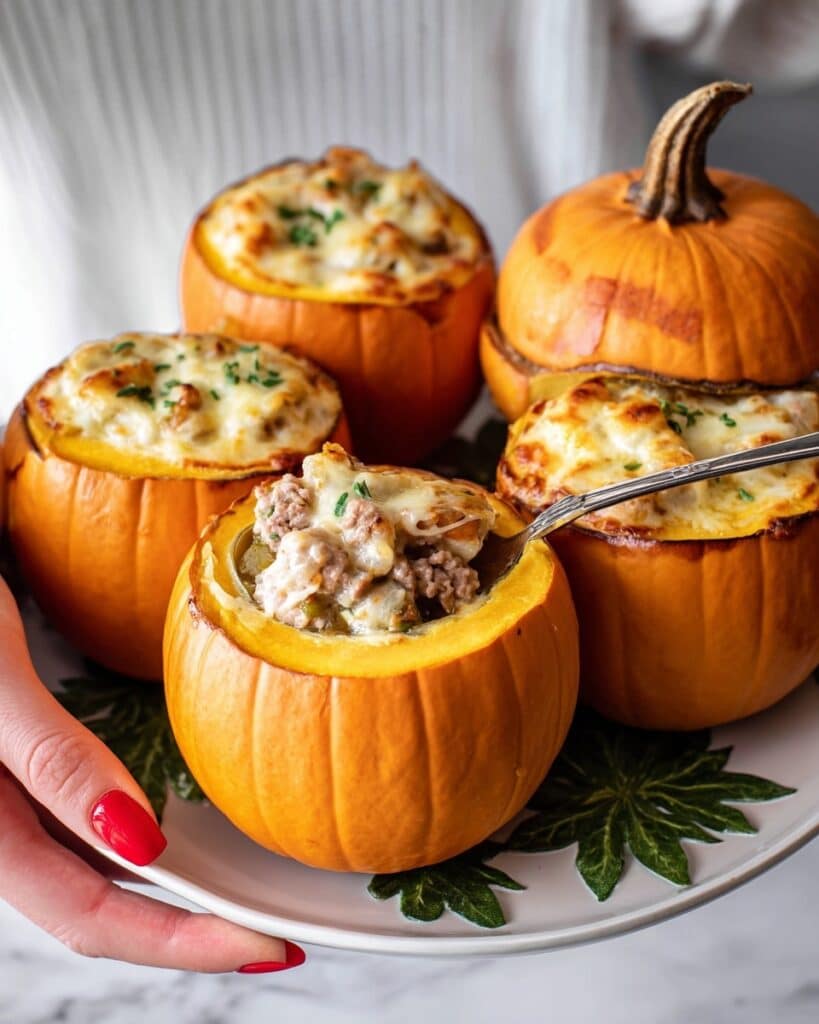 Ground Turkey & Brown Butter Sage Stuffed Pumpkins Recipe