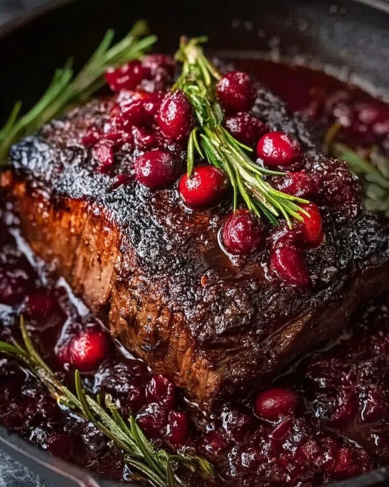 Cranberry Balsamic Ribeye Roast Recipe