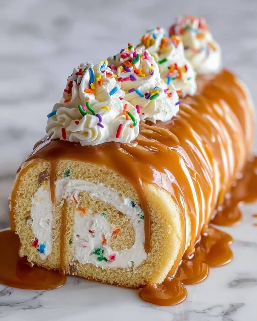 Salted Caramel Birthday Roll Cake Recipe