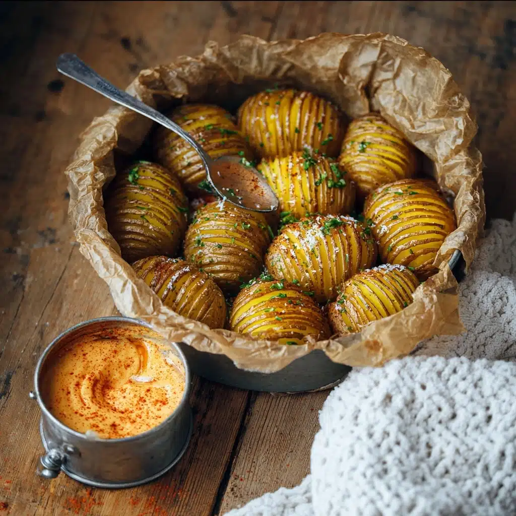 Oven-Baked Mini Hasselback Potatoes with Vegan Cajun Mayo Recipe - Recipe Image