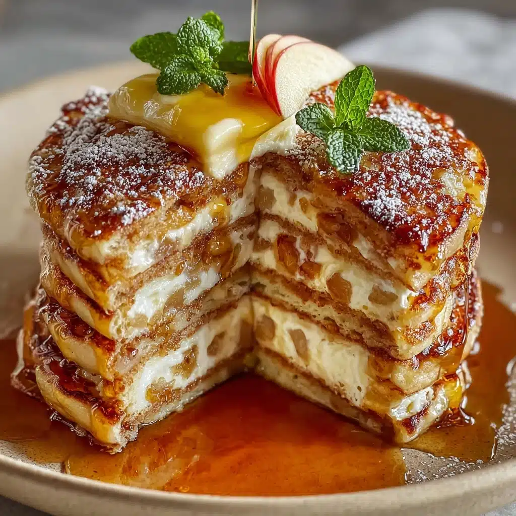 Apple Pie Pancakes with Vanilla Maple Syrup Recipe - Recipe Image