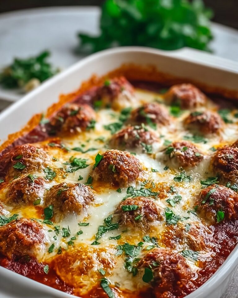 Irresistible Keto Meatball Parmesan Casserole – Cheesy Low-Carb Comfort Food Recipe