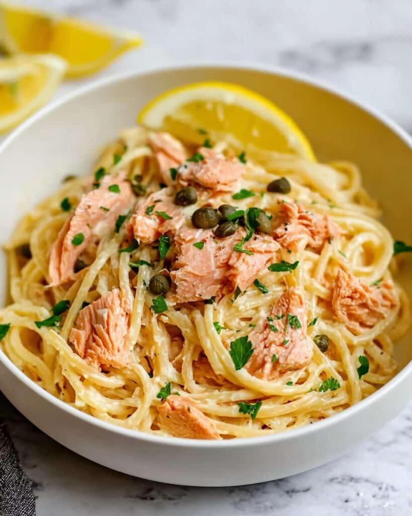 Healthier Smoked Salmon Linguine Recipe