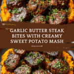 Garlic Butter Steak Bites with Sweet Potato Mash Recipe