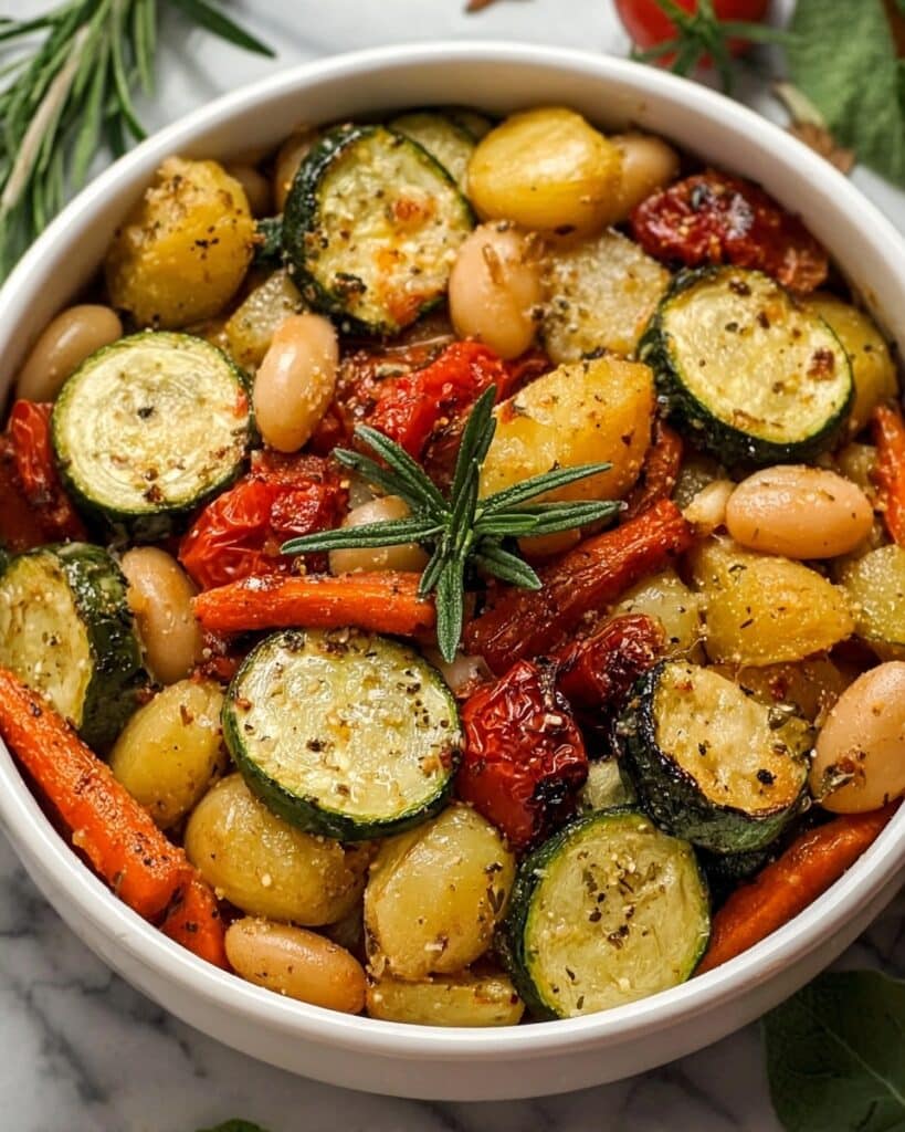 Rustic Roasted Vegetable Bake with Cannellini Beans Recipe