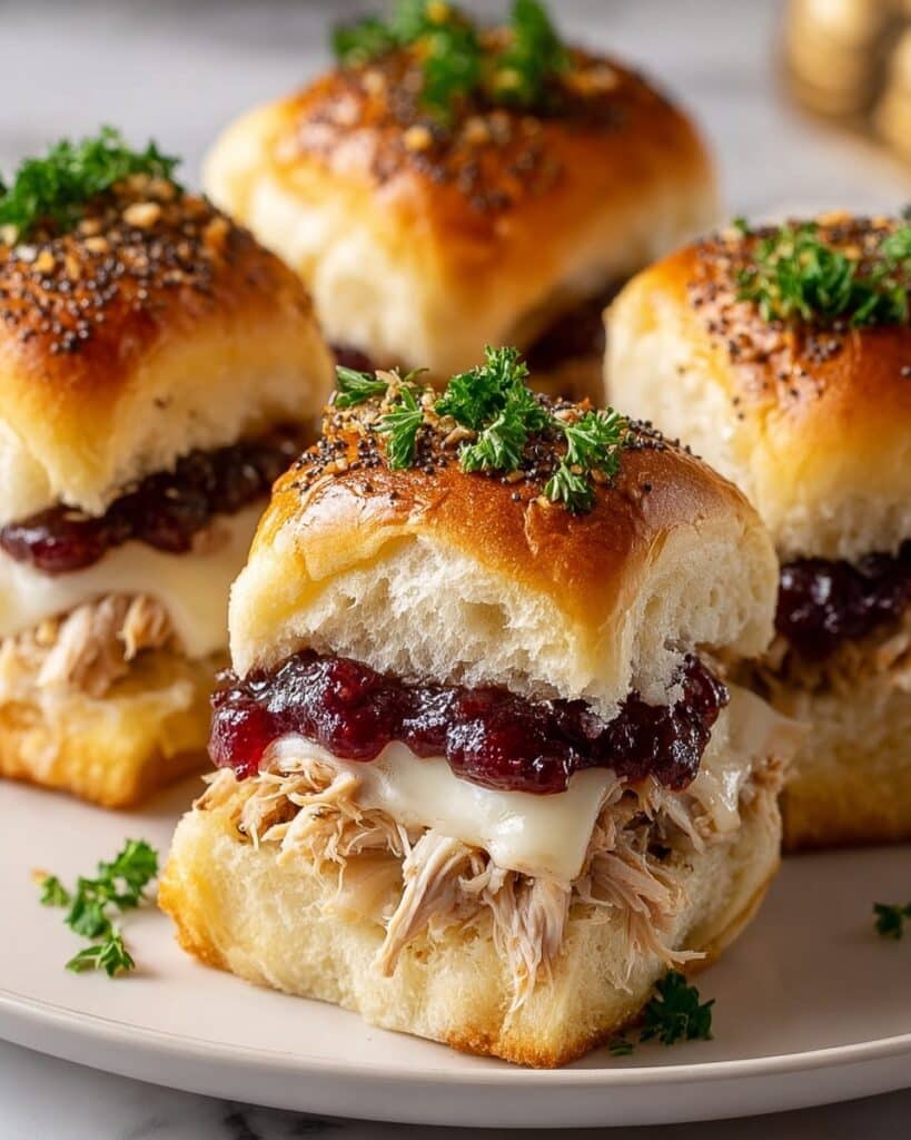 Thanksgiving Leftover Turkey Cranberry Sliders Recipe