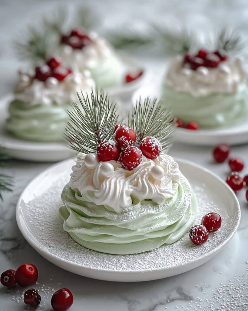 Delicious Holiday Wreath Meringues with Berries & Cream Recipe