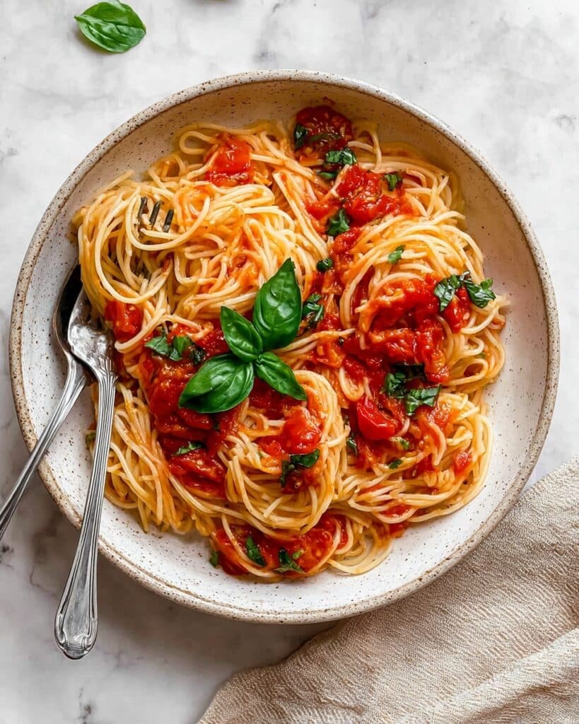 15-Minute Cherry Tomato Basil Pasta Recipe