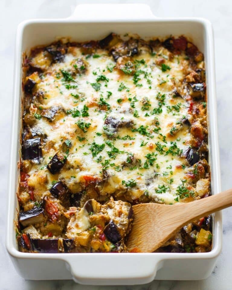 Eggplant Casserole with Tomato, Basil, and Mozzarella Recipe