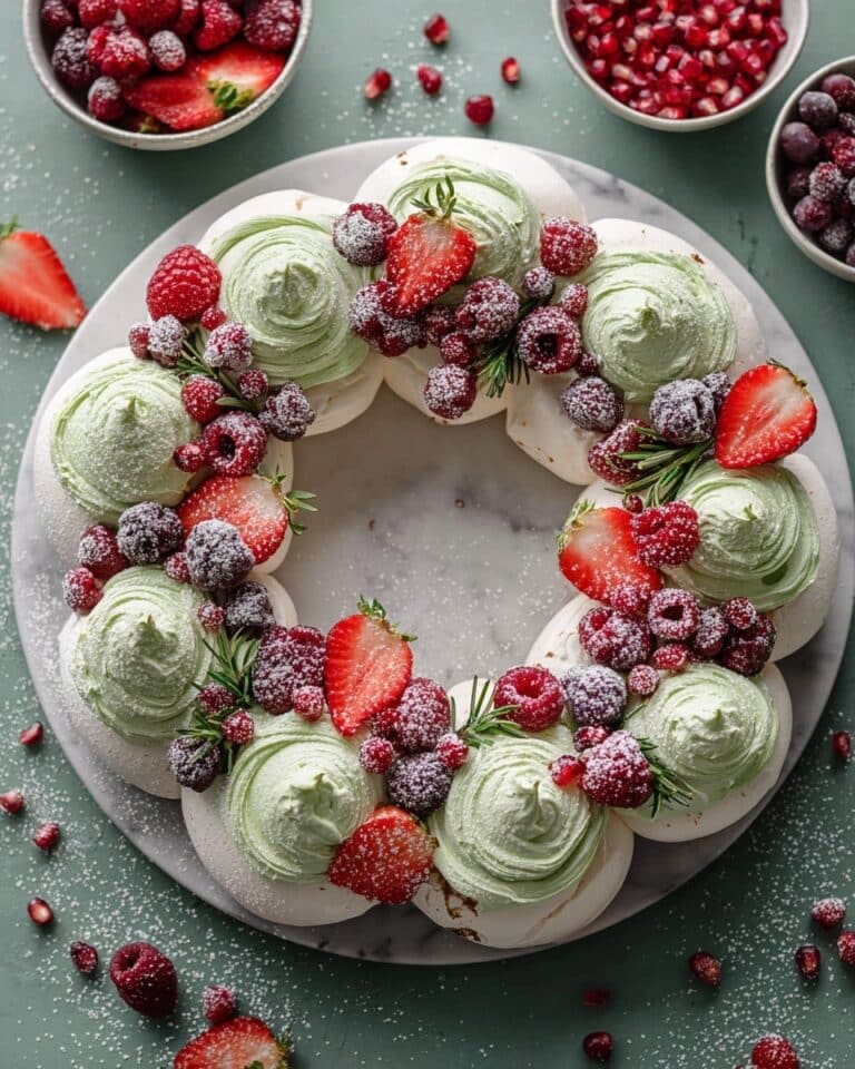 Meringue Christmas Wreath Recipe