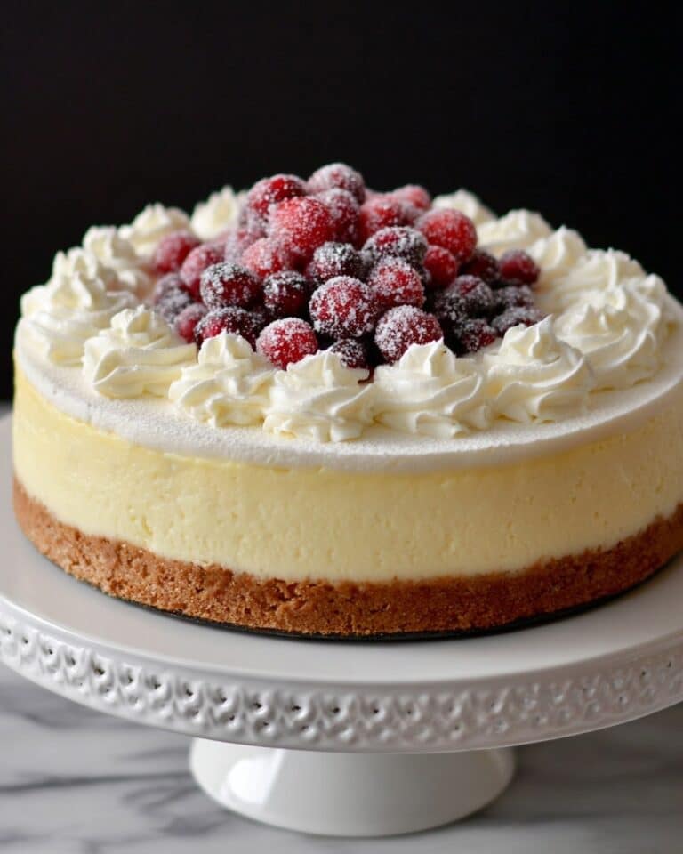 Christmas Cranberry White Chocolate Cheesecake with Cranberry Jam and Mousse Recipe