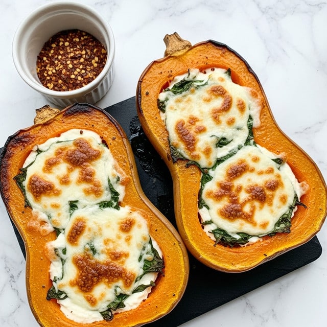 Creamy Four Cheese Spinach Butternut Squash Recipe