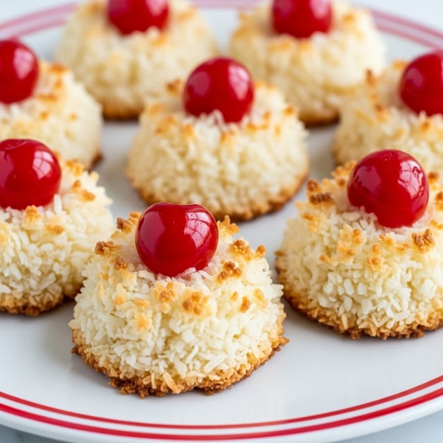 Cherry Topped Coconut Macaroons Recipe
