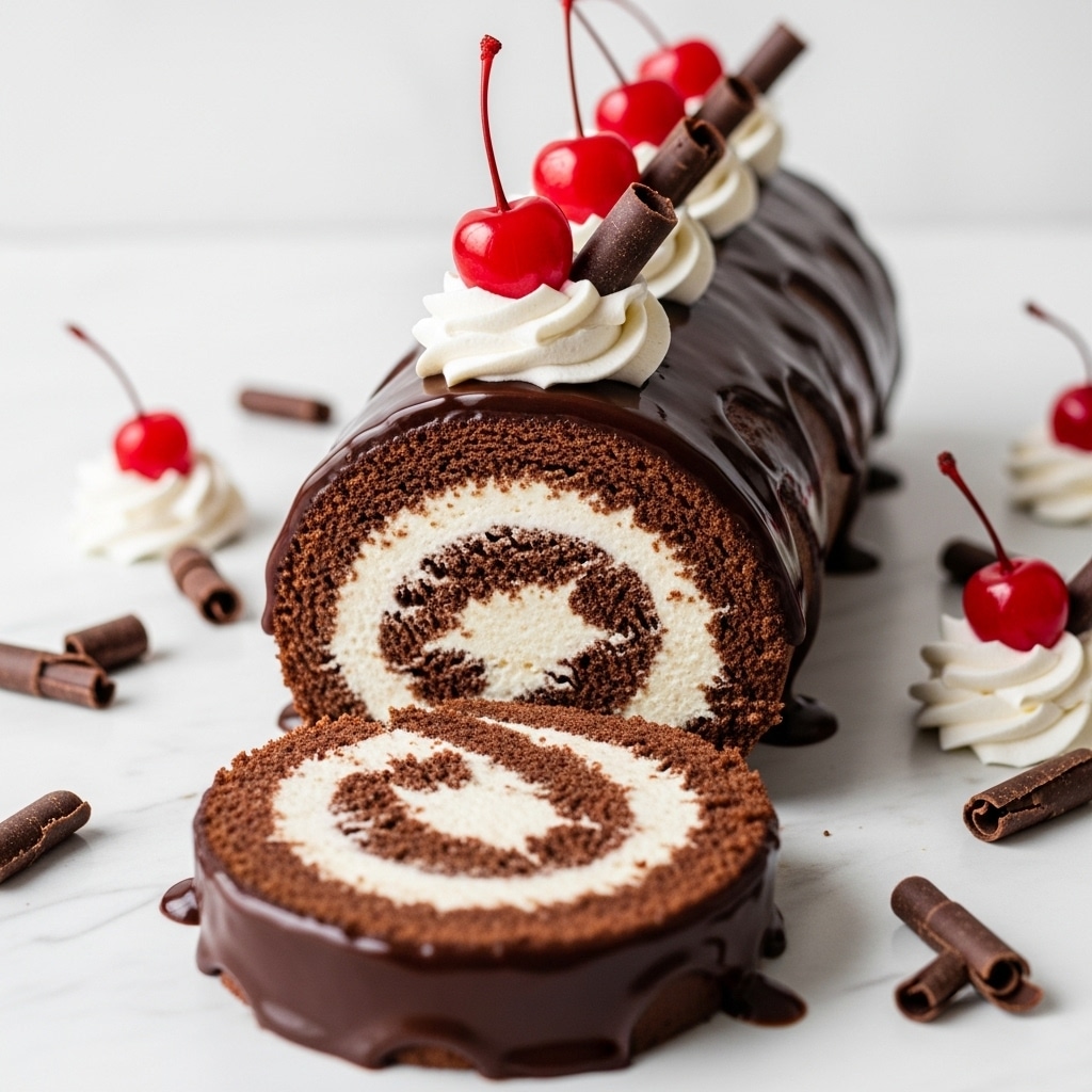 Elegant Black Forest Cake Roll Recipe