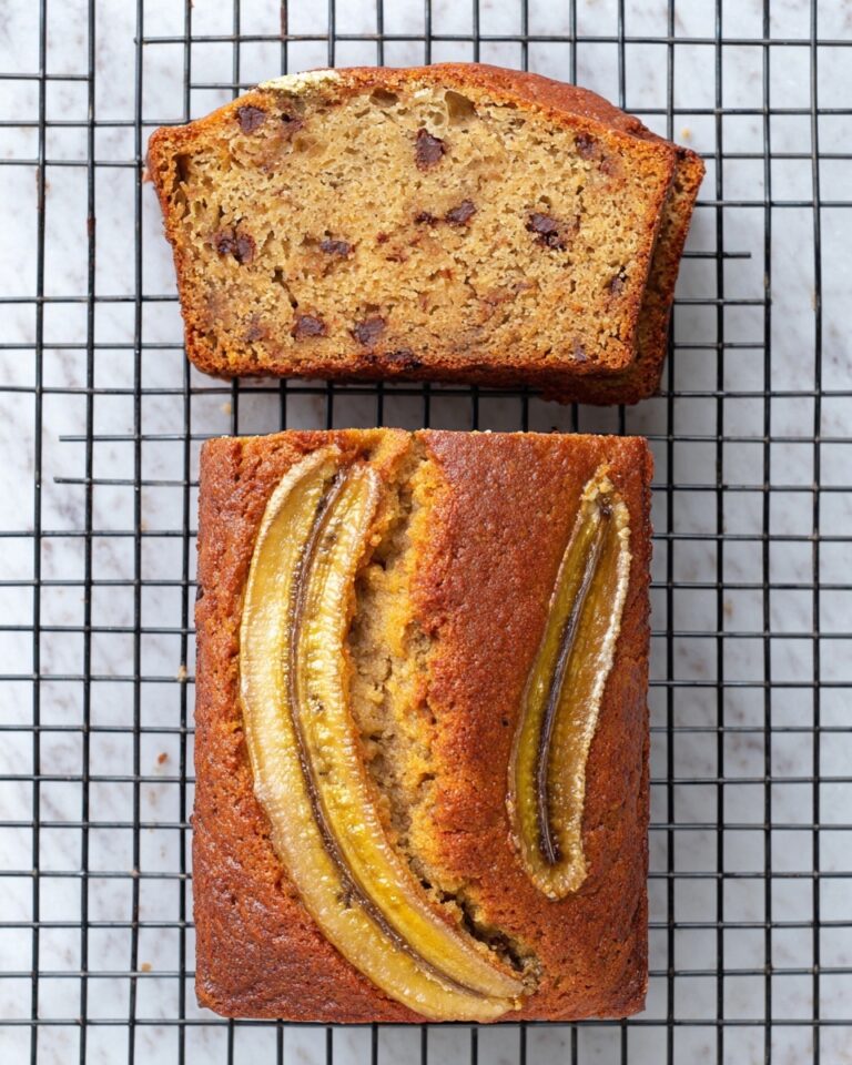 Moist Banana Bread with Chocolate Chips and Optional Nuts Recipe