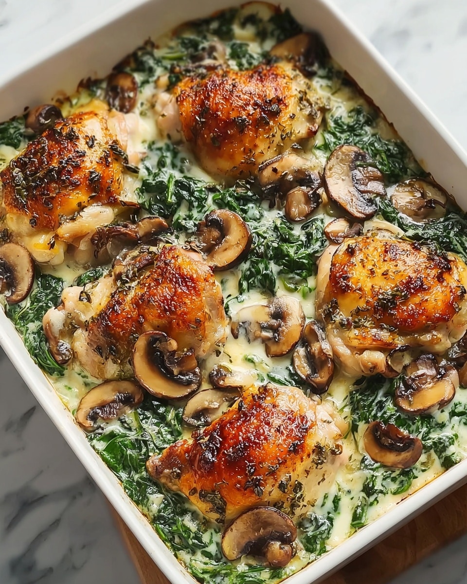 Chicken, Spinach & Mushroom Low-Carb Bake – So Satisfying! Recipe