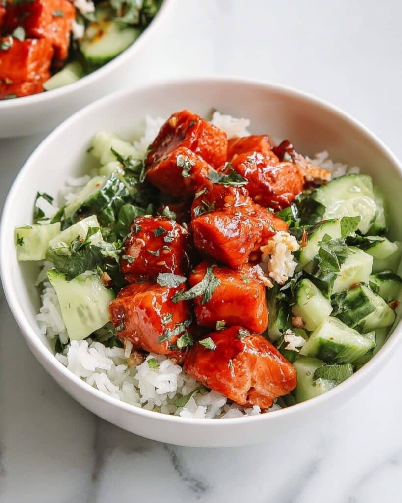 Hot Honey Salmon Bowls with Sriracha Mayo Recipe