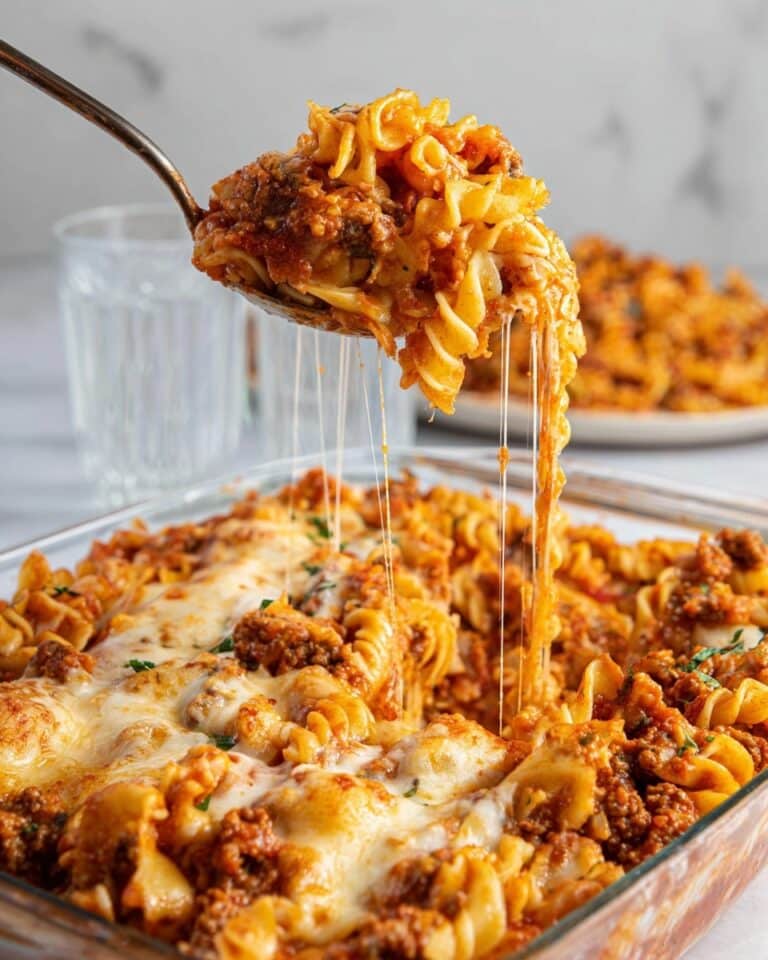Cheesy Ground Beef Noodle Bake Recipe