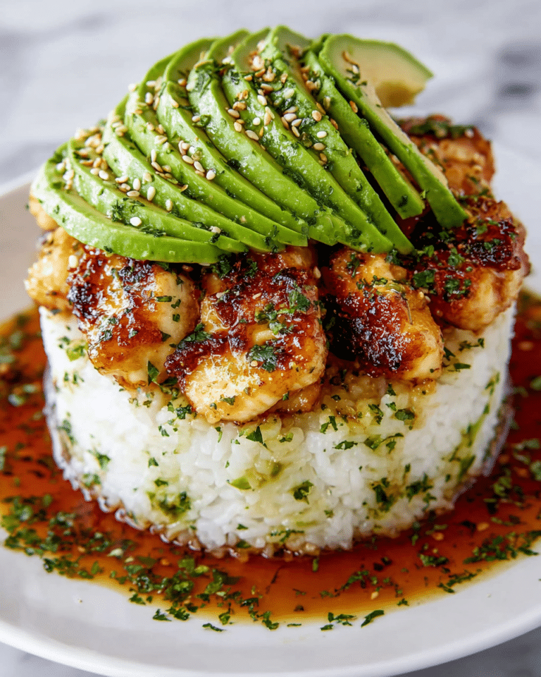 Honey Lime Chicken & Avocado Rice Stack Recipe