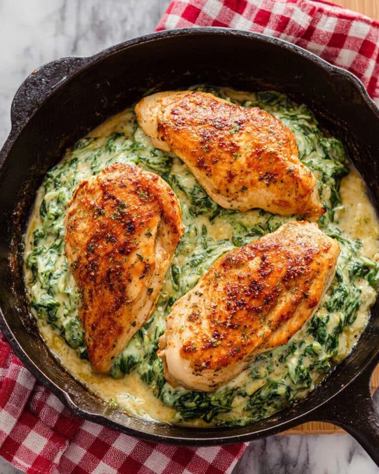 Cheesy Spinach Stuffed Chicken Breasts Recipe
