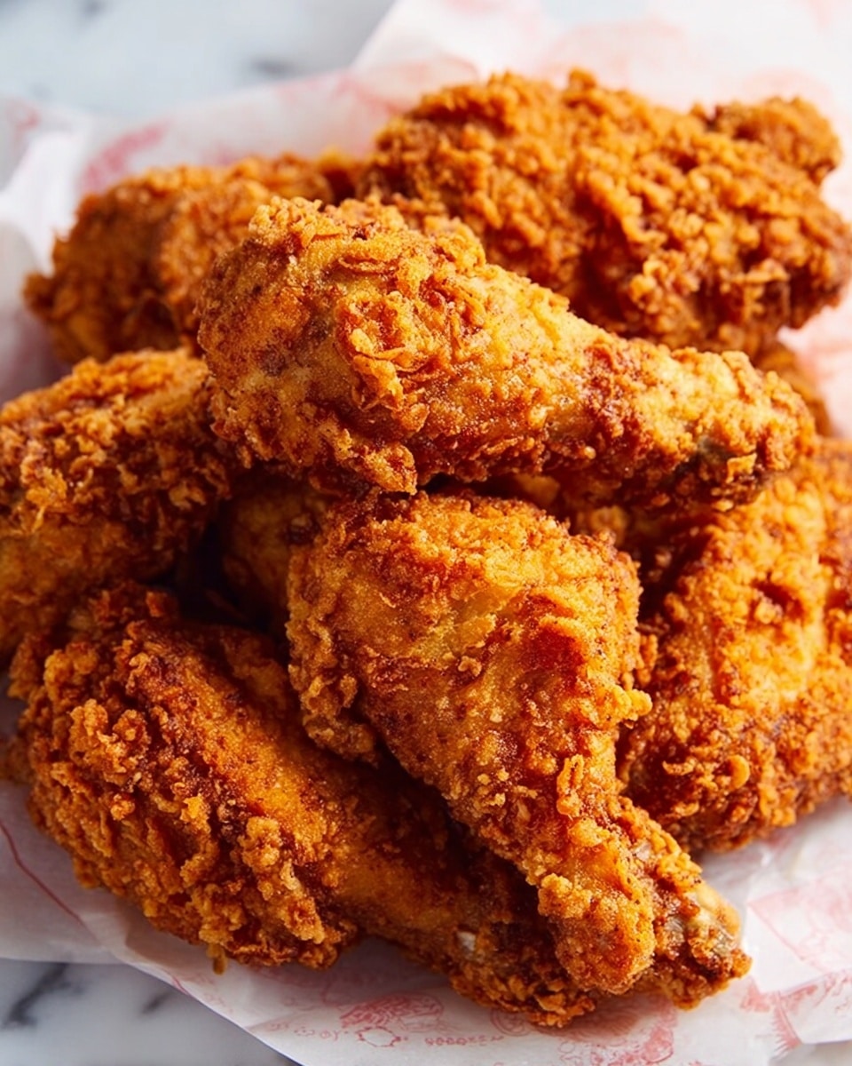 A close-up of a pile of crispy fried chicken pieces placed on white paper inside a white plate. The chicken has a golden-brown, crunchy textured coating with uneven, rough edges showing the fried batter. Each piece varies slightly in shape and size, including drumsticks and chunky thigh pieces. The background surface is a white marbled texture, contrasting the warm orange and brown tones of the chicken. The image looks sharp and detailed with a natural light effect. photo taken with an iphone --ar 4:5 --v 7