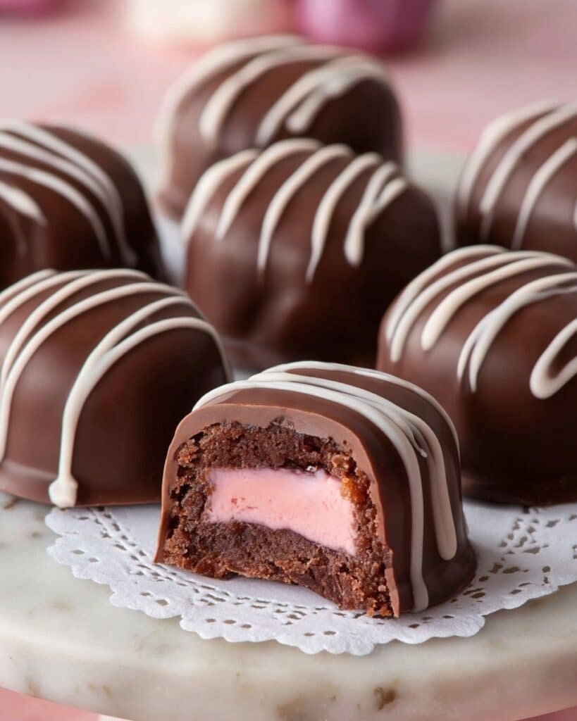 Strawberry Cream Chocolate Squares Recipe
