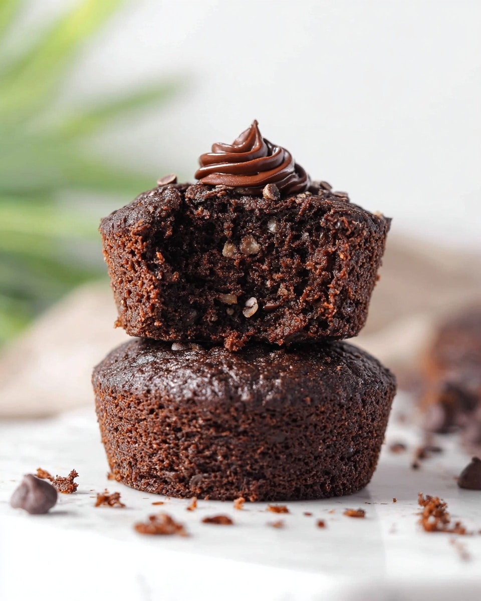 The image shows several dark brown chocolate cookies with a cracked surface and a soft texture, arranged on a white marbled surface. In the center, two cookies are stacked, topped with a few glossy dark chocolate chips and a sprinkle of white salt flakes. Around the stack, four more cookies lie flat, also with a few salt flakes on top. Scattered chocolate chips and some light beige oat flakes decorate the surface. A gold fork with delicate leaf-shaped prongs is placed on the left side. photo taken with an iphone --ar 4:5 --v 7