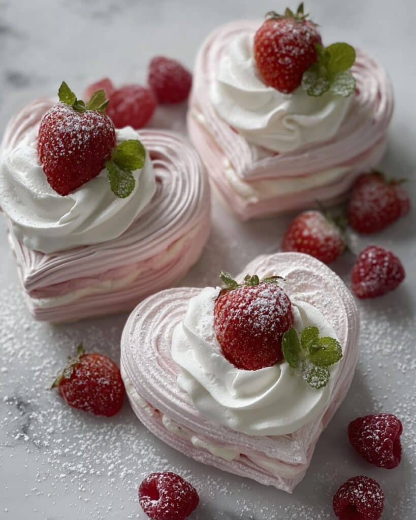 Roseberry Velvet Pavlova Hearts Recipe