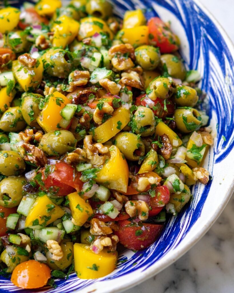 Olive Salad with Lemon-Pomegranate Dressing Recipe