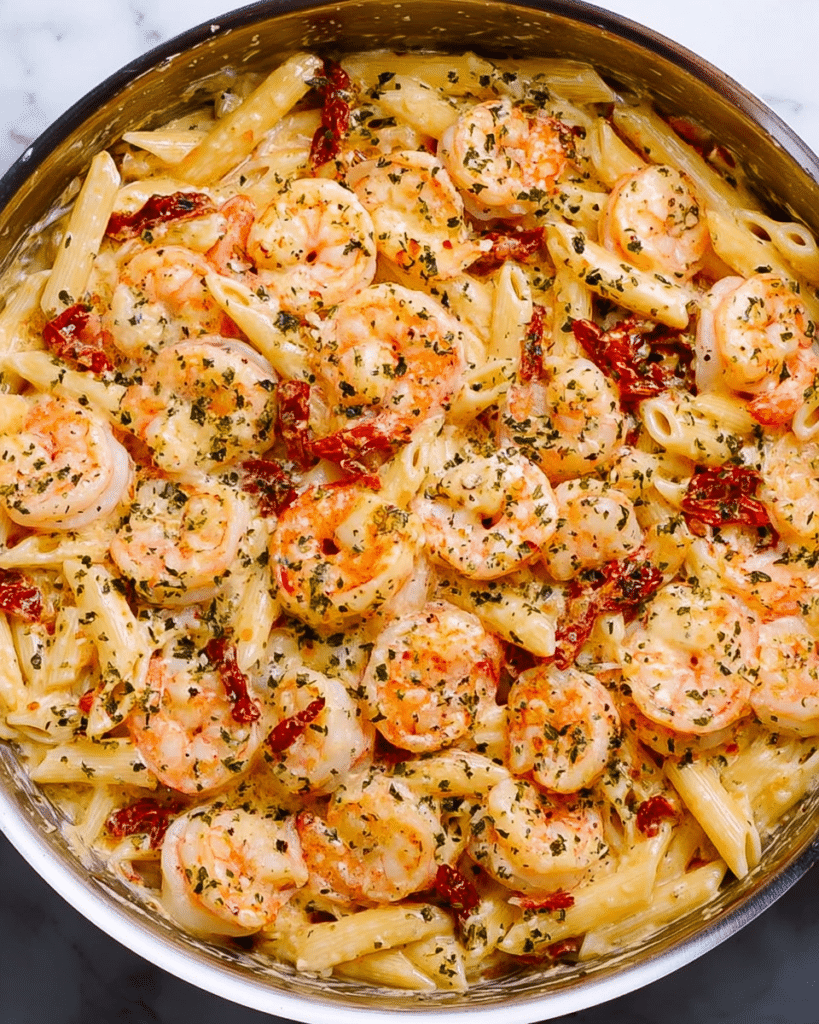 Creamy Mozzarella Shrimp Pasta Recipe