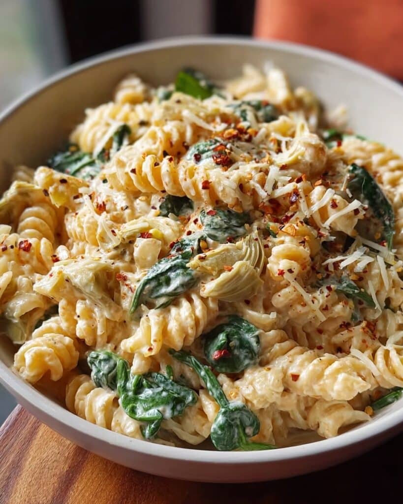 Tasty Spinach and Artichoke Dip Pasta Recipe
