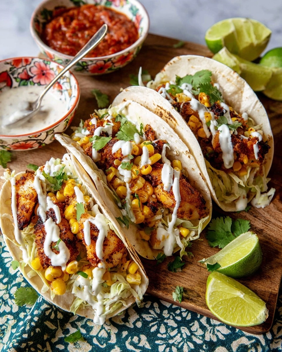 Fish Tacos with Chipotle Lime Crema Recipe
