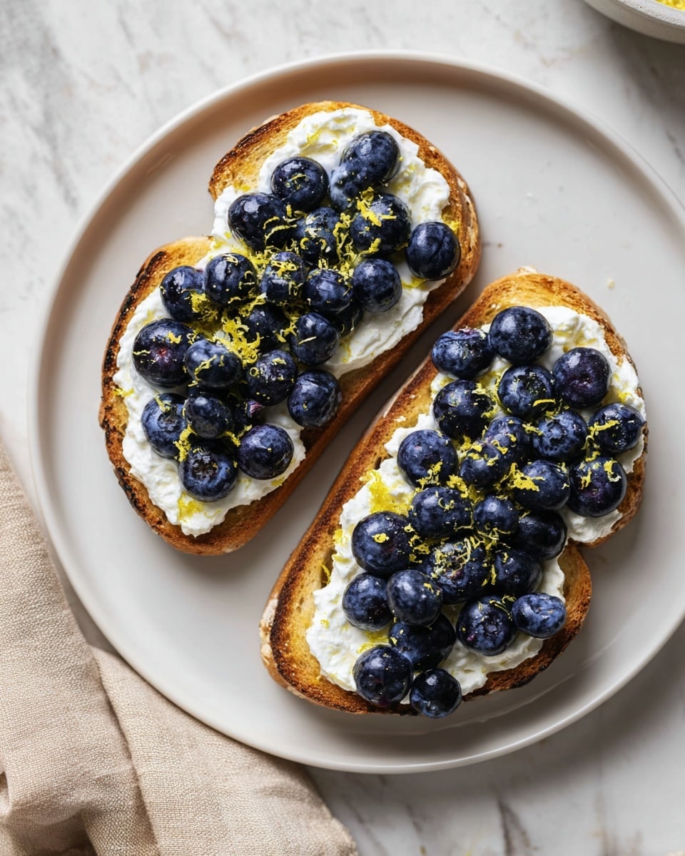 Lemon Blueberry Ricotta Toast with Honey Recipe
