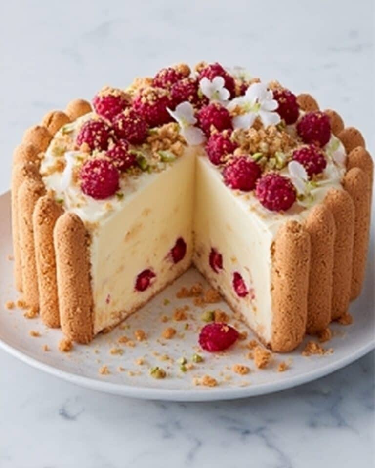 Luxurious White Chocolate Raspberry Charlotte with Pistachio and Turkish Delight Crown Recipe
