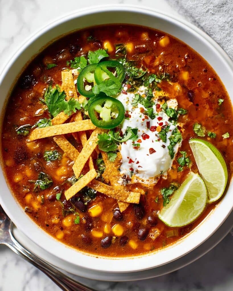 Creamy Lentil Tortilla Soup Recipe