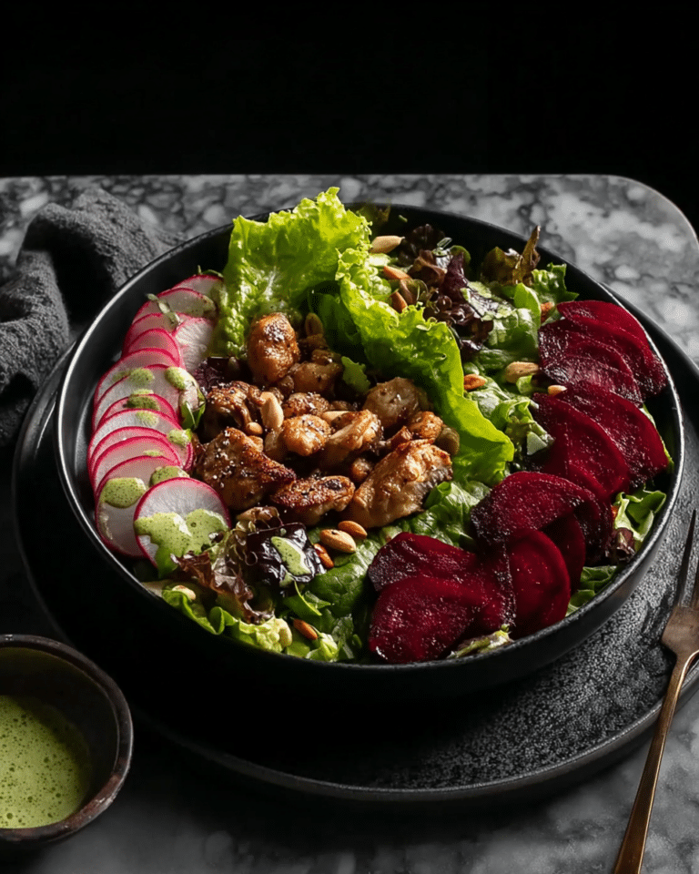 Sumac Chicken Salad Bowl with Green Yoghurt Dressing Recipe