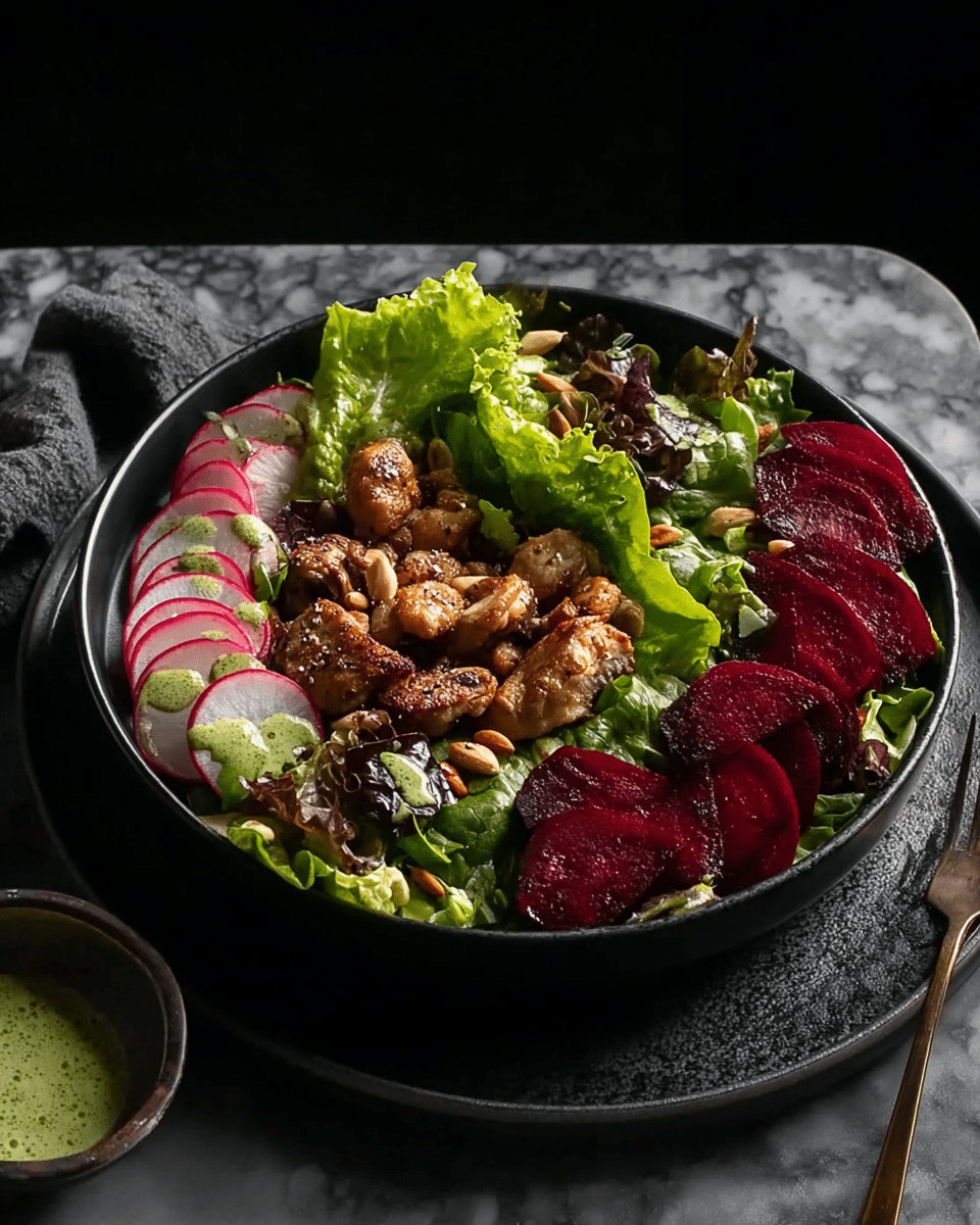 Sumac Chicken Salad Bowl with Green Yoghurt Dressing Recipe