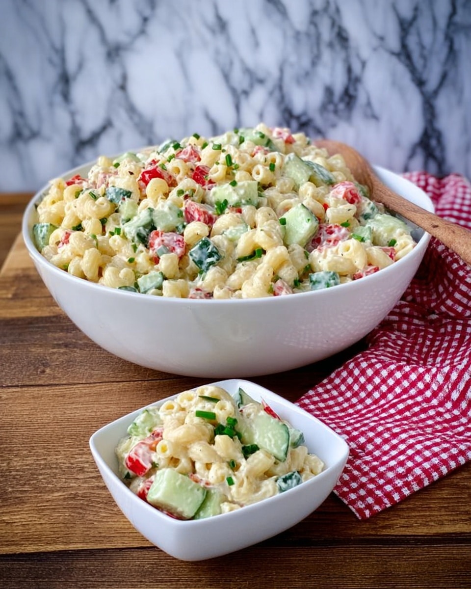 A large white oval dish filled with mixed corn salad showing three main visible layers: the base layer is yellow corn kernels giving a soft, smooth texture; mixed throughout are slices of red bell peppers with a shiny, crisp look, and green vegetables like chopped scallions and cucumber pieces adding fresh tones and crunch; all ingredients are lightly coated in a creamy dressing that adds a slight glossiness to the colors. The dish is placed on a white marbled surface. photo taken with an iphone --ar 4:5 --v 7