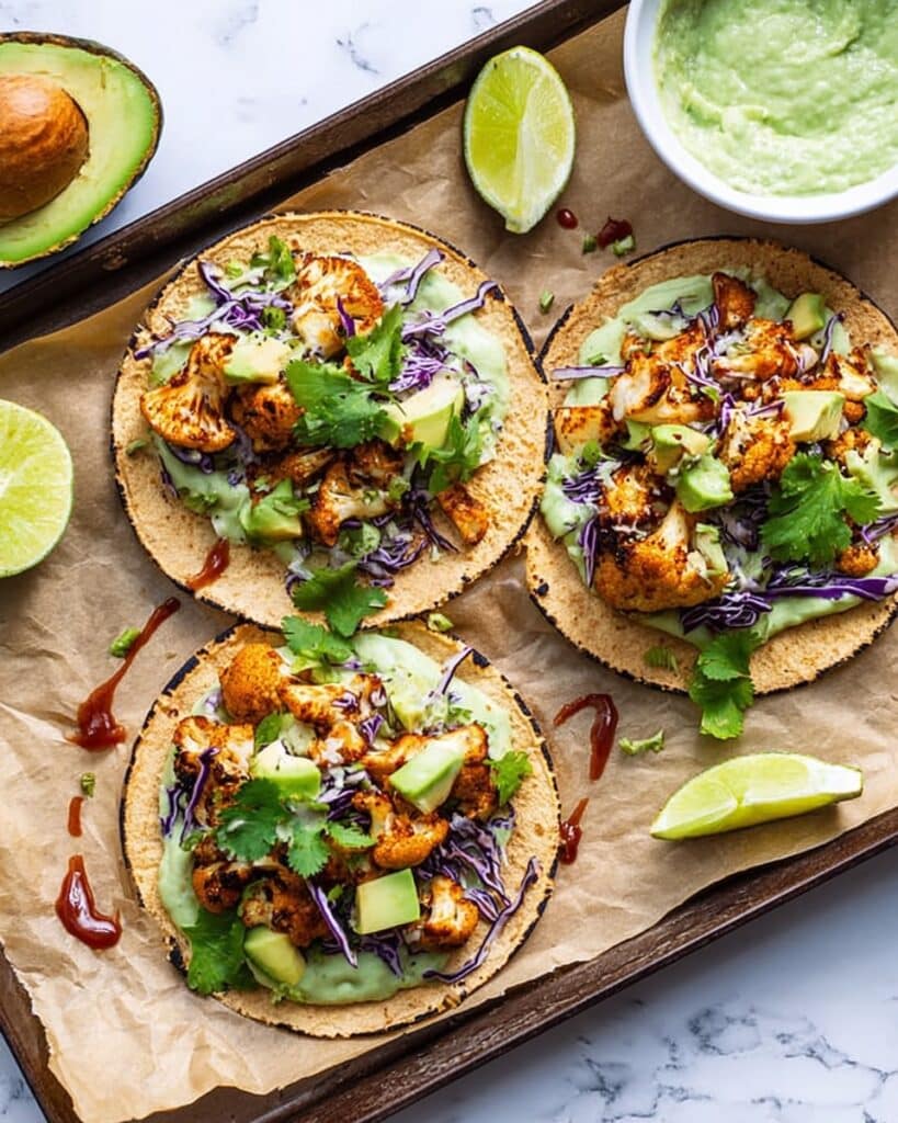 Cauliflower Tacos with Avocado Crema Recipe