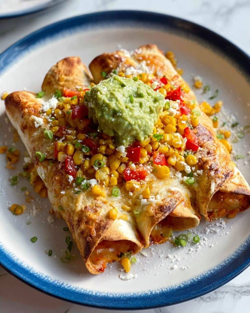 Baked Street Corn Chicken Flautas Recipe