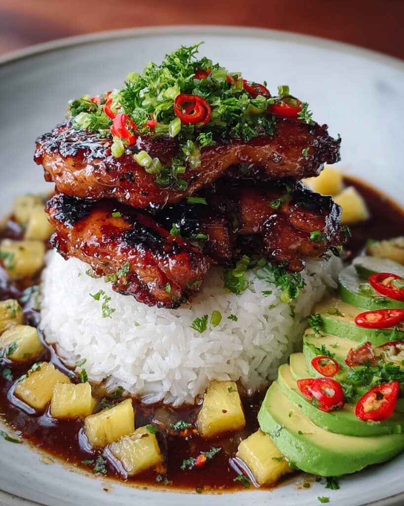 Hawaiian Huli Huli Chicken Stack Recipe