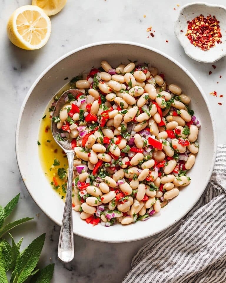 Marinated White Beans with Fresh Herbs and Roasted Red Peppers Recipe