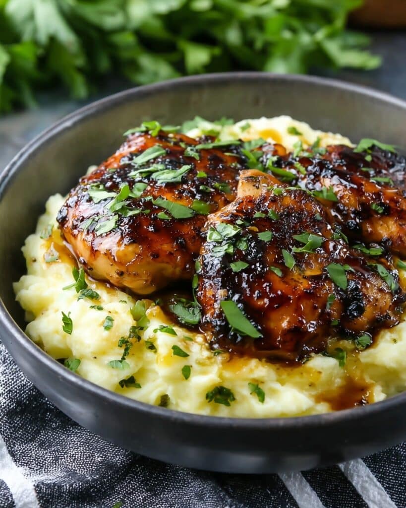 Chipotle Honey Chicken Thighs With Smoked Gouda Mashed Potatoes Recipe