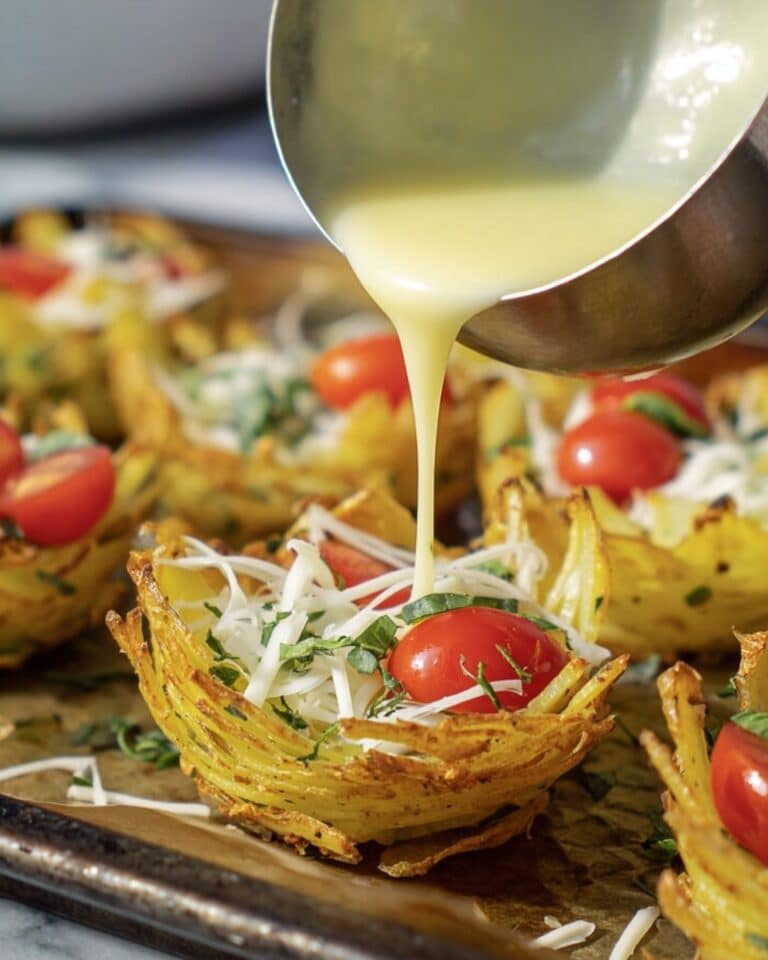 Breakfast Potato Cups with Cherry Tomatoes, Leek, and Melty Mozzarella Recipe