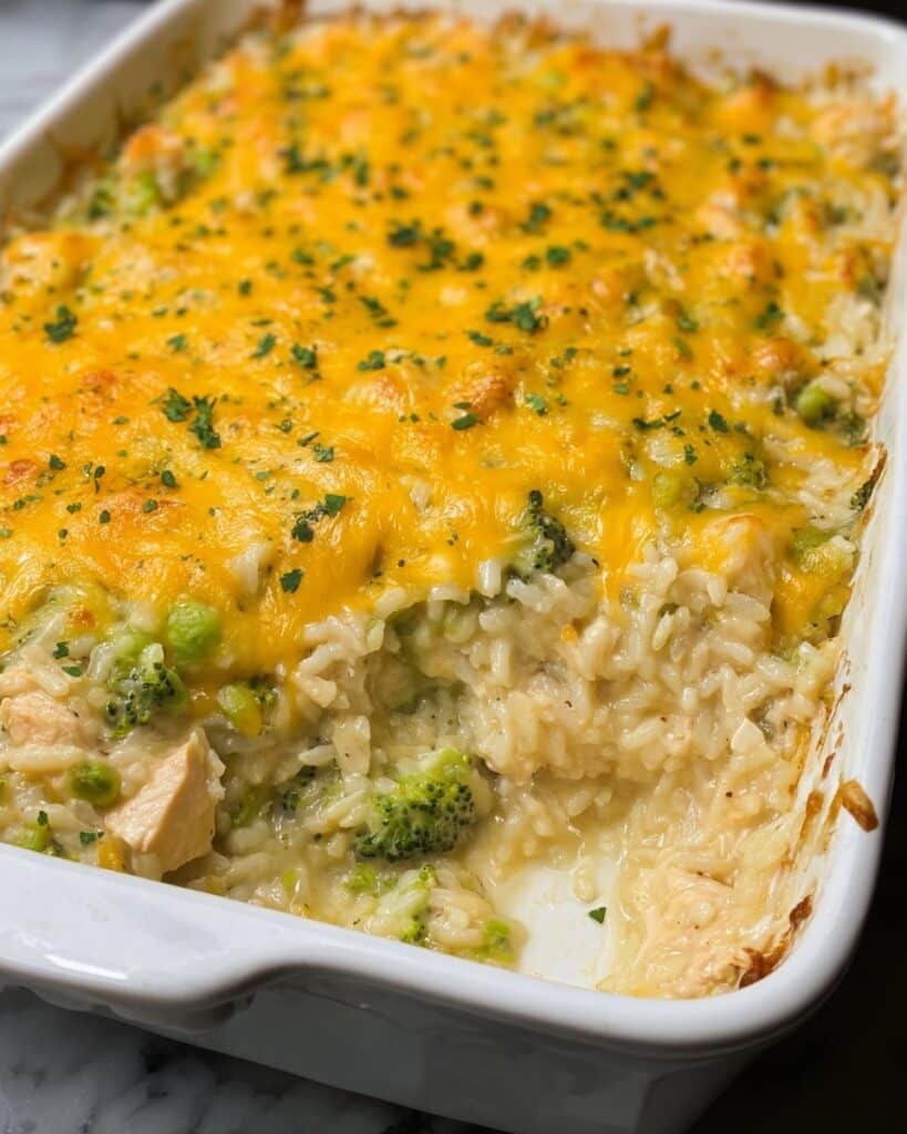 Cheesy Chicken Broccoli Rice Casserole Recipe