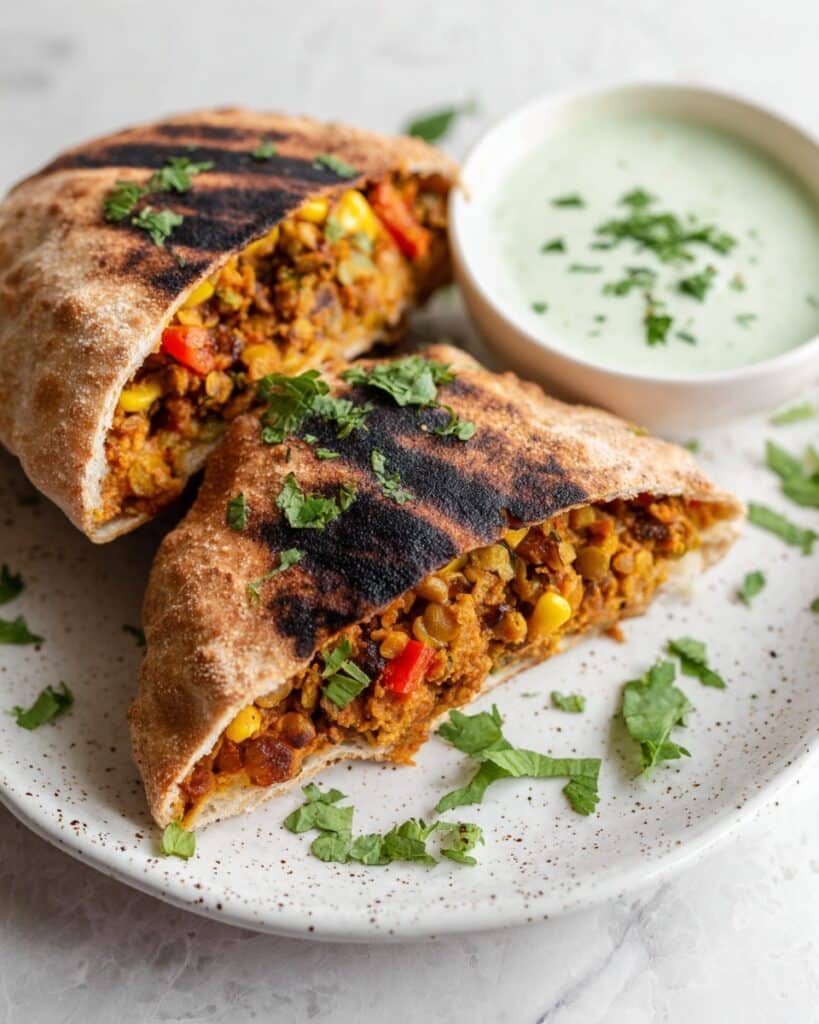 Grilled Chickpea Veggie Pita Recipe